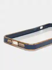 Голубой чехол для iPhone 12, 13, силиконовый, прозрачный, с цветными бортиками
