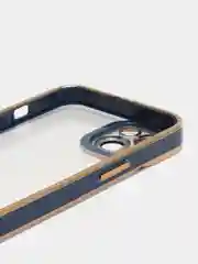 Голубой чехол для iPhone 12, 13, силиконовый, прозрачный, с цветными бортиками