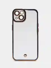 Голубой чехол для iPhone 12, 13, силиконовый, прозрачный, с цветными бортиками