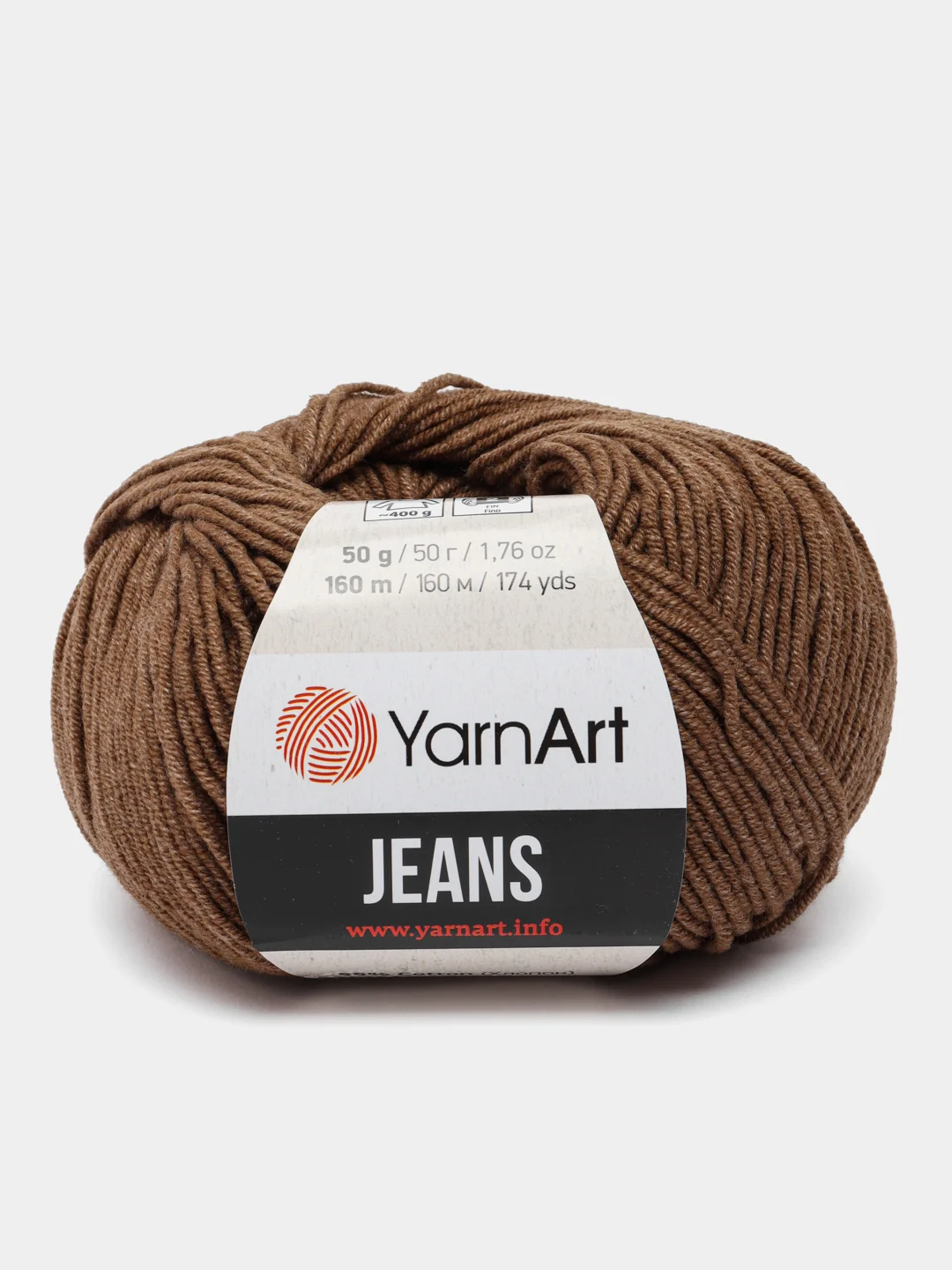 Коричневый пряжа YarnArt Jeans, 55% Хлопок, 45% Акрил, 50 г, 160 м  (часть1) Ярн Арт Джинс