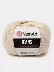 Бежевый пряжа YarnArt Jeans, 55% Хлопок, 45% Акрил, 50 г, 160 м  (часть1) Ярн Арт Джинс