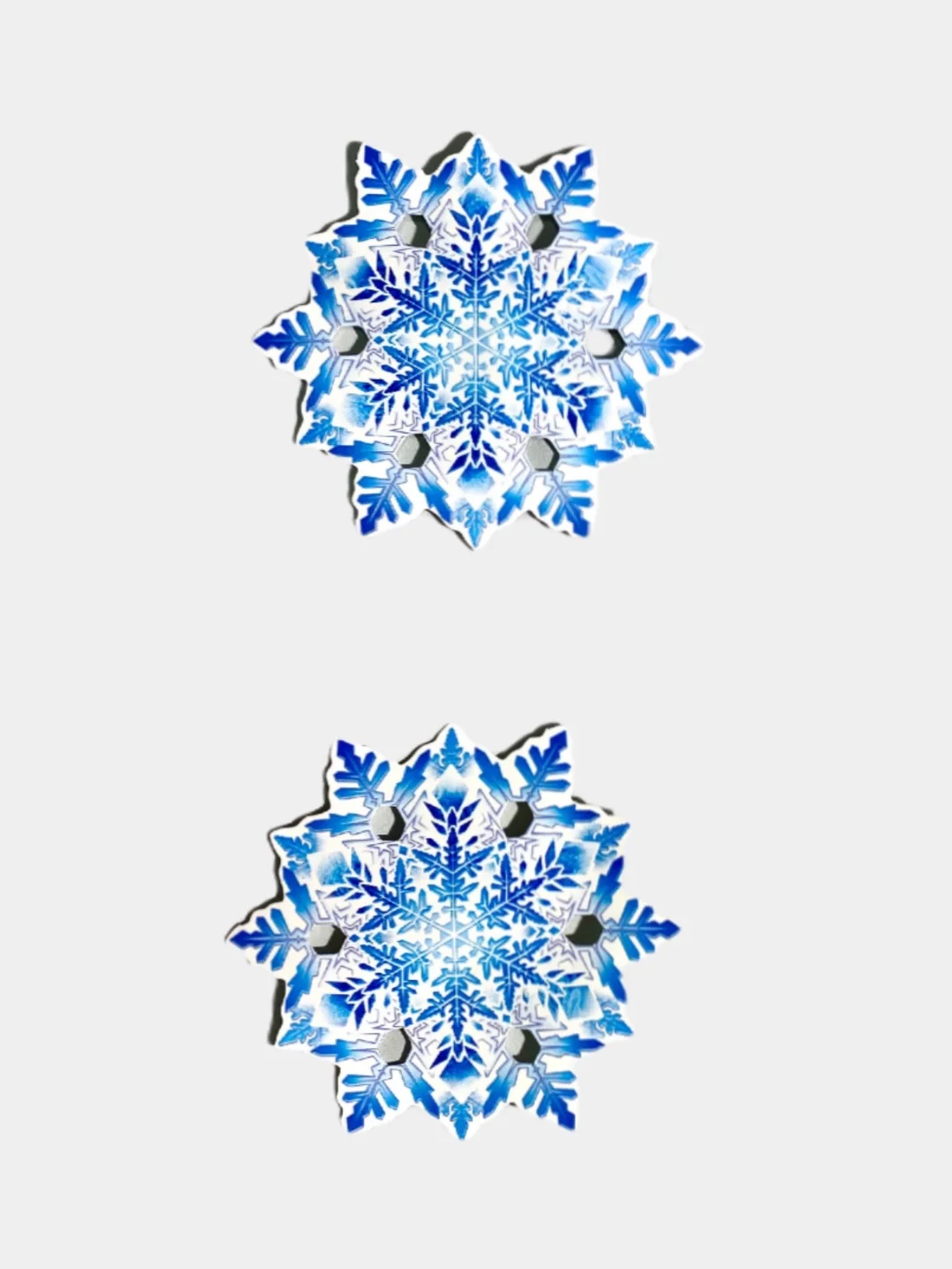 Голубой снежинка на скотче, 100*100 мм