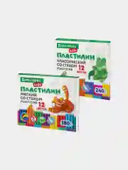 Пластилин Классический + мягкий ВЫГОДНАЯ УПАКОВКА, 2 набора по 12 цв., 420 г, BRAUBERG