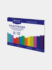 Пластилин классический BRAUBERG "Академия", 36 цветов, 720 г