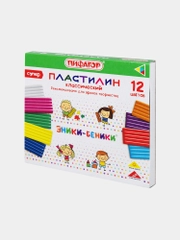 Пластилин классический ПИФАГОР "ЭНИКИ-БЕНИКИ СУПЕР", 12 цветов, 240 грамм, стек, 106429