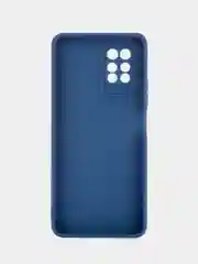 Синий силиконовый чехол BROSCORP для Infinix Note 10 Pro матовый тонкий, бортик вокруг камер