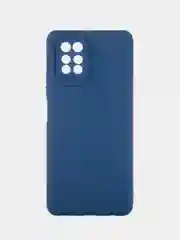 Синий силиконовый чехол BROSCORP для Infinix Note 10 Pro матовый тонкий, бортик вокруг камер