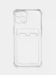 Белый противоударный чехол BROSCORP для Apple iPhone 13 силиконовый с усиленными углами