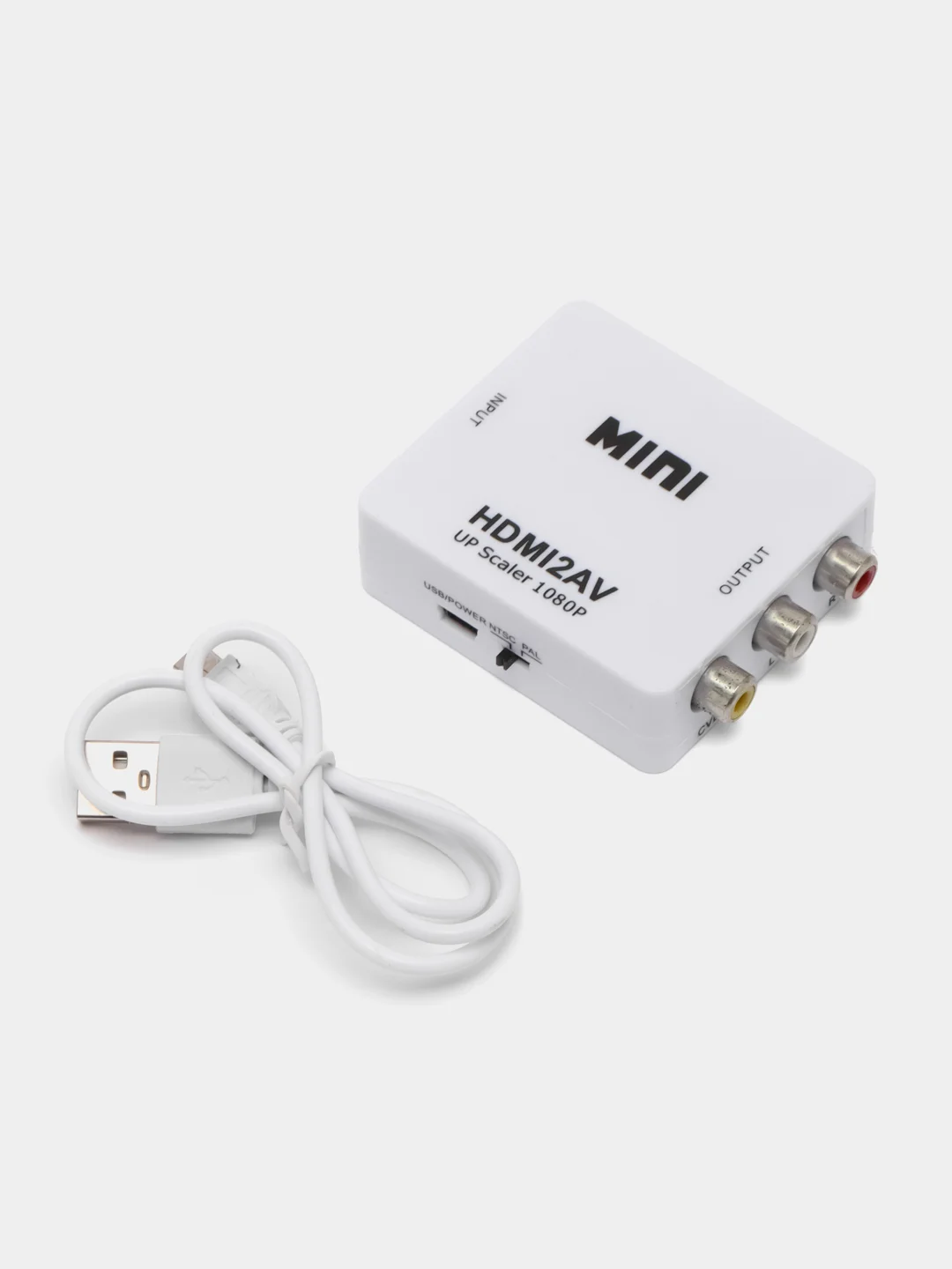 Белый переходник, Конвертер из HDMI в 3RCA (тюльпаны)