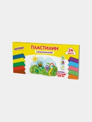 Пластилин классический ЮНЛАНДИЯ "ВЕСЁЛЫЙ ШМЕЛЬ", 24 цвета, 480 грамм, стек