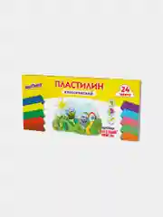 Пластилин классический ЮНЛАНДИЯ "ВЕСЁЛЫЙ ШМЕЛЬ", 24 цвета, 480 грамм, стек