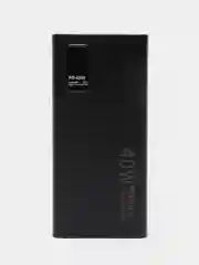 Черный power bank 40w, быстрая зарядка, 20000 мАч, type-С