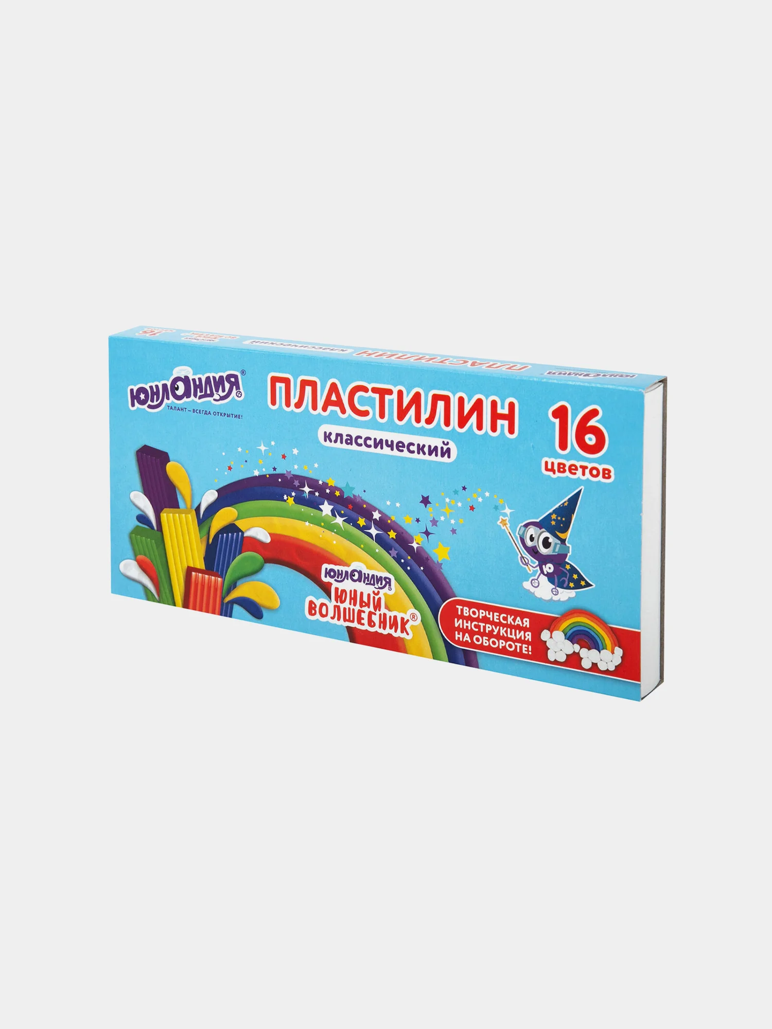 Пластилин классический ЮНЛАНДИЯ "ЮНЫЙ ВОЛШЕБНИК", 16 цветов, 240 грамм, стек