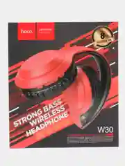 Красный наушники складные Hoco W30 Fun move, беспроводной и проводной режим, TF карты памяти, AUX