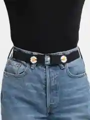 Черный женский ремень без пряжки "Daisy Denim"