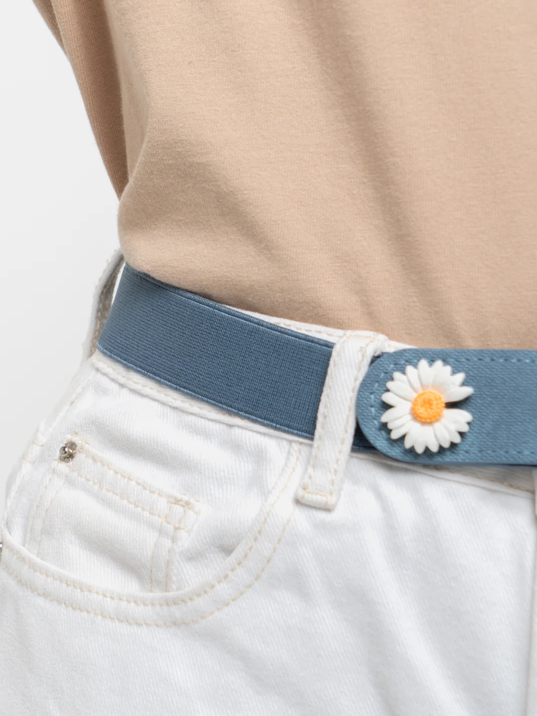 Светло-синий женский ремень без пряжки "Daisy Denim"