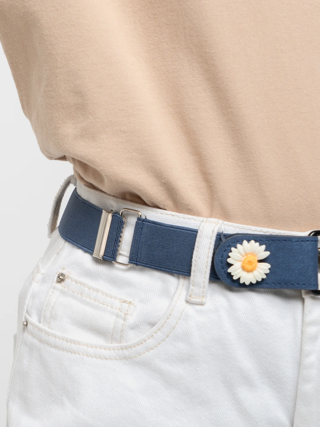 Темно-синий женский ремень без пряжки "Daisy Denim"