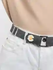 Серый женский ремень без пряжки "Daisy Denim"