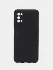 Хром чехол Samsung Galaxy A03s, Самсунг Галакси А03с силиконовый, черный, матовый
