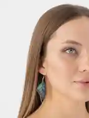 Зеленый серьги "Крылья бабочки"