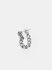 Серебряный серьга-гвоздика с цепочкой, 1 штука