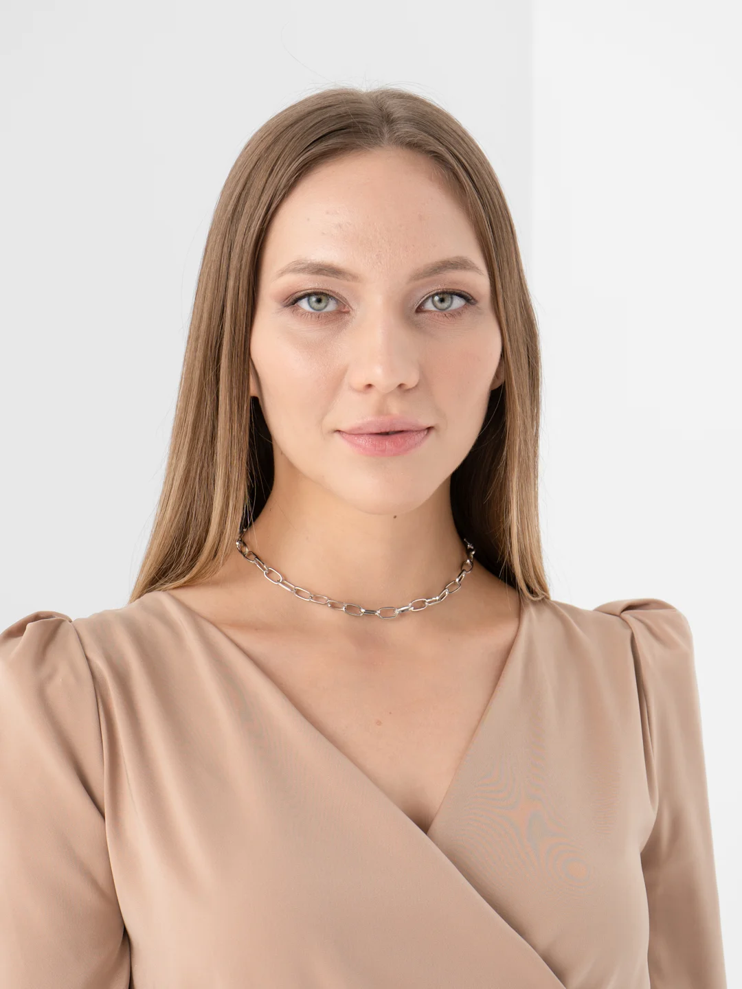 Серебряный цепь женская на шею