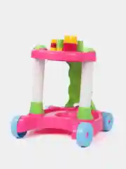 Детская игровая каталка с конструктором для малышей, 13 элементов, розовая