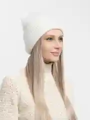 Белый зимняя шапка, теплая женская шапка на зиму
