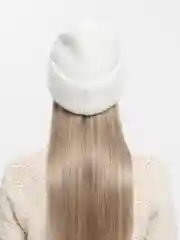 Белый зимняя шапка, теплая женская шапка на зиму