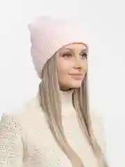 Розовый зимняя шапка, теплая женская шапка на зиму