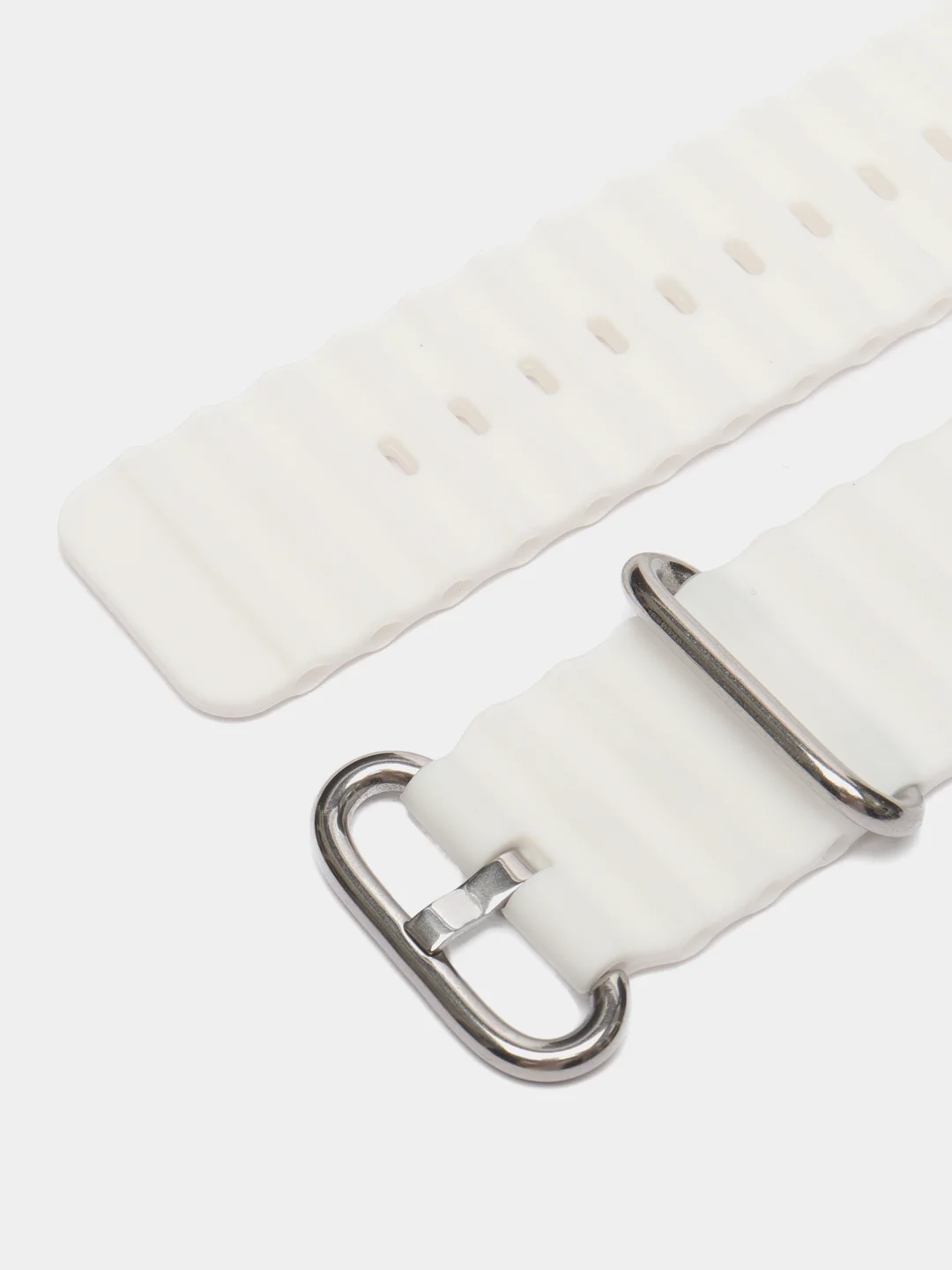 Белый силиконовый ремешок Ocean band 8 Ultra для смарт-часов Apple Watch, 44-45 мм
