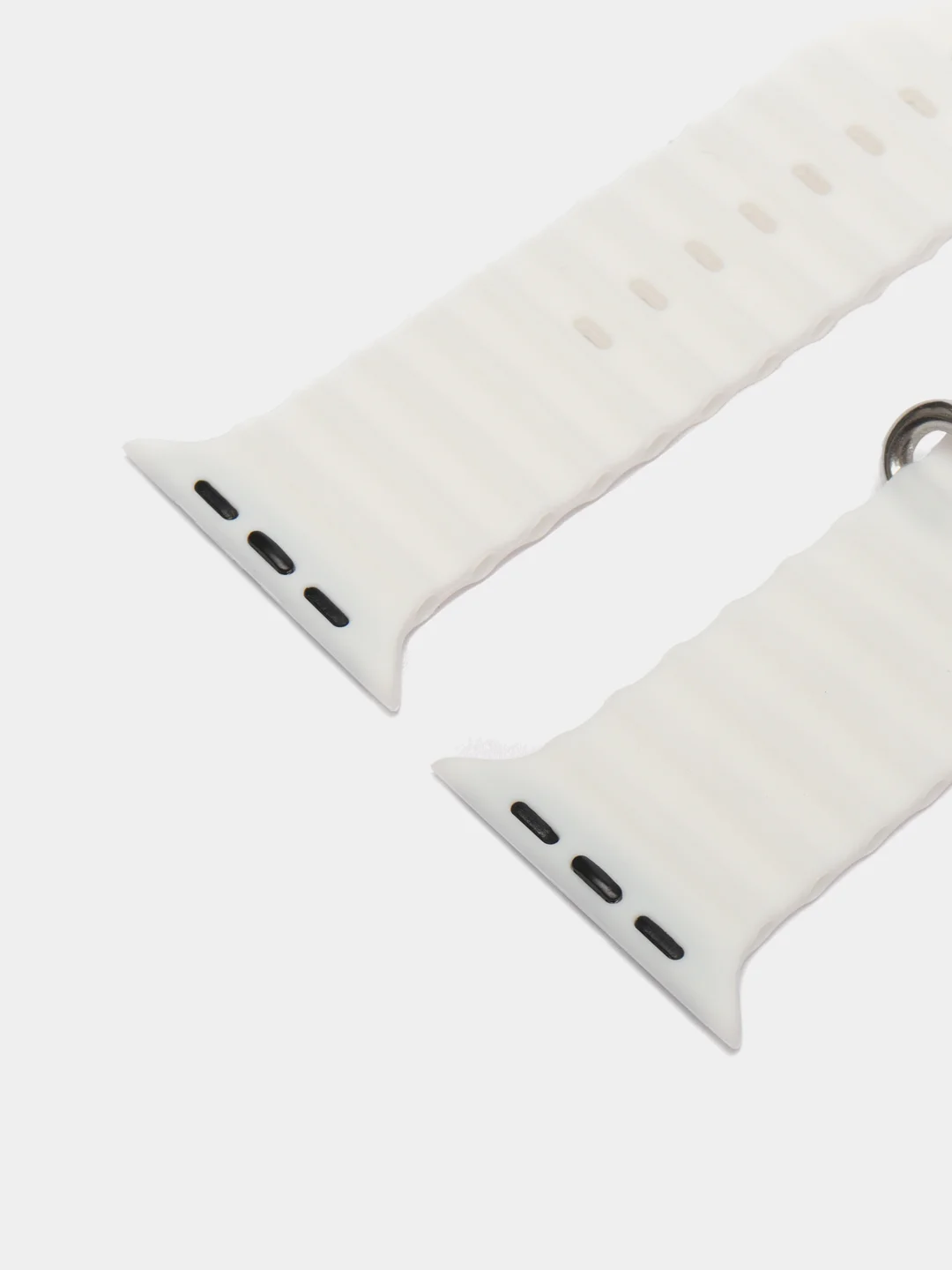 Белый силиконовый ремешок Ocean band 8 Ultra для смарт-часов Apple Watch, 44-45 мм