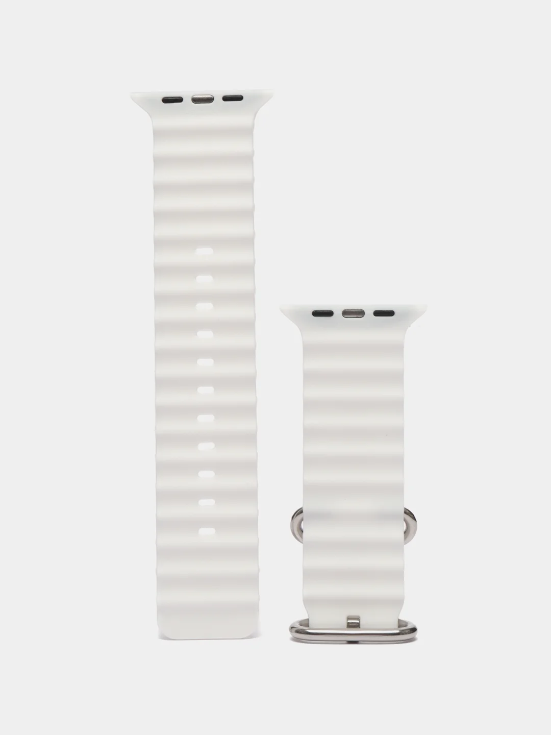 Белый силиконовый ремешок Ocean band 8 Ultra для смарт-часов Apple Watch, 44-45 мм