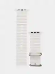 Белый силиконовый ремешок Ocean band 8 Ultra для смарт-часов Apple Watch, 44-45 мм