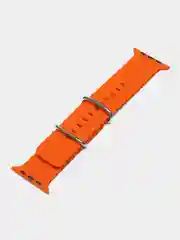 Оранжевый силиконовый ремешок Ocean band 8 Ultra для смарт-часов Apple Watch, 44-45 мм