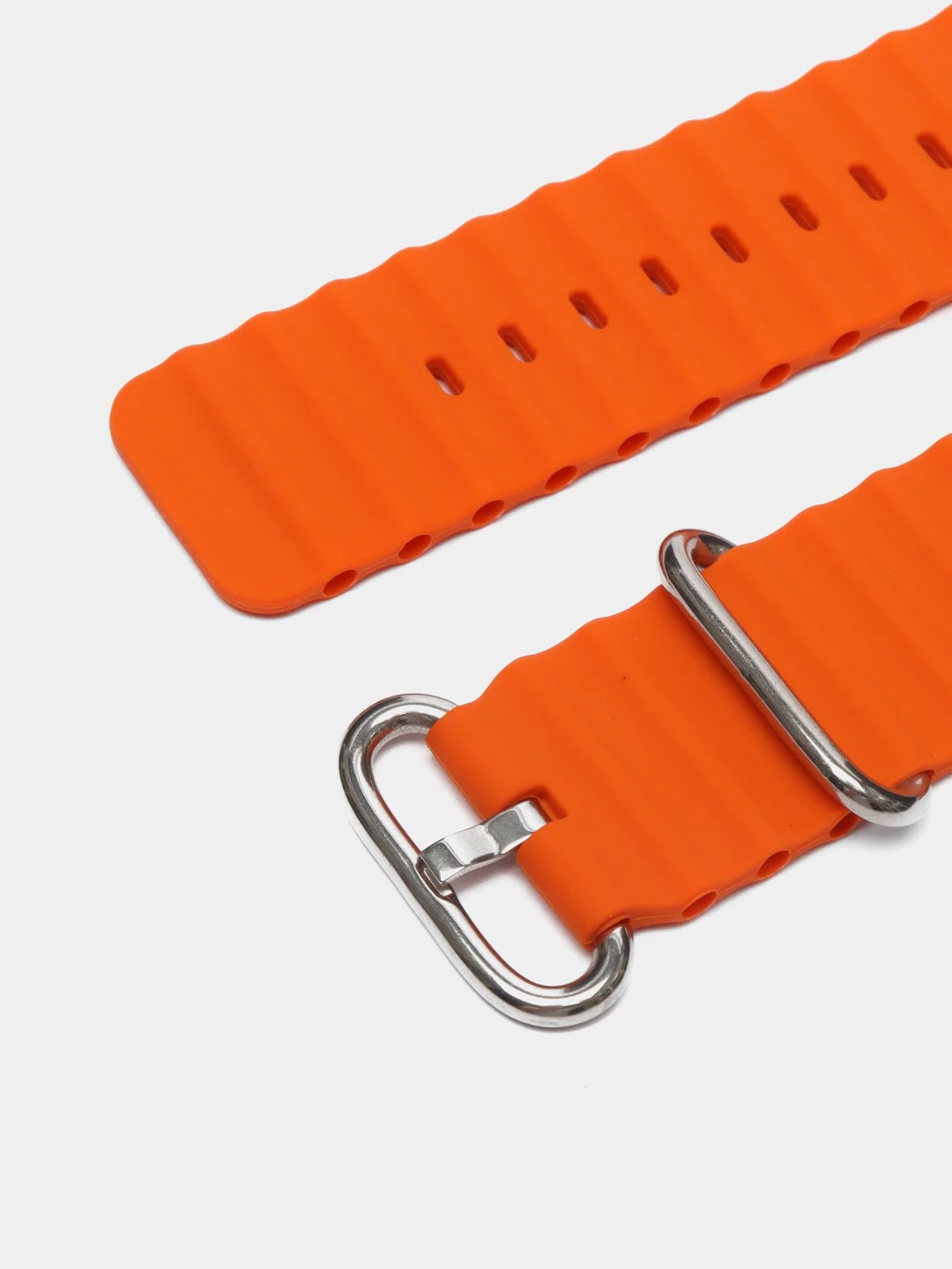 Оранжевый силиконовый ремешок Ocean band 8 Ultra для смарт-часов Apple Watch, 44-45 мм
