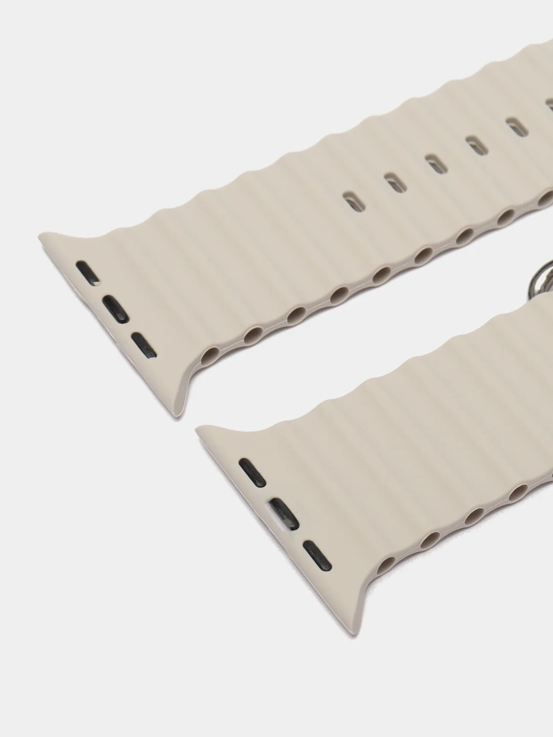 Бежевый силиконовый ремешок Ocean band 8 Ultra для смарт-часов Apple Watch, 44-45 мм