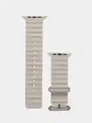 Бежевый силиконовый ремешок Ocean band 8 Ultra для смарт-часов Apple Watch, 44-45 мм