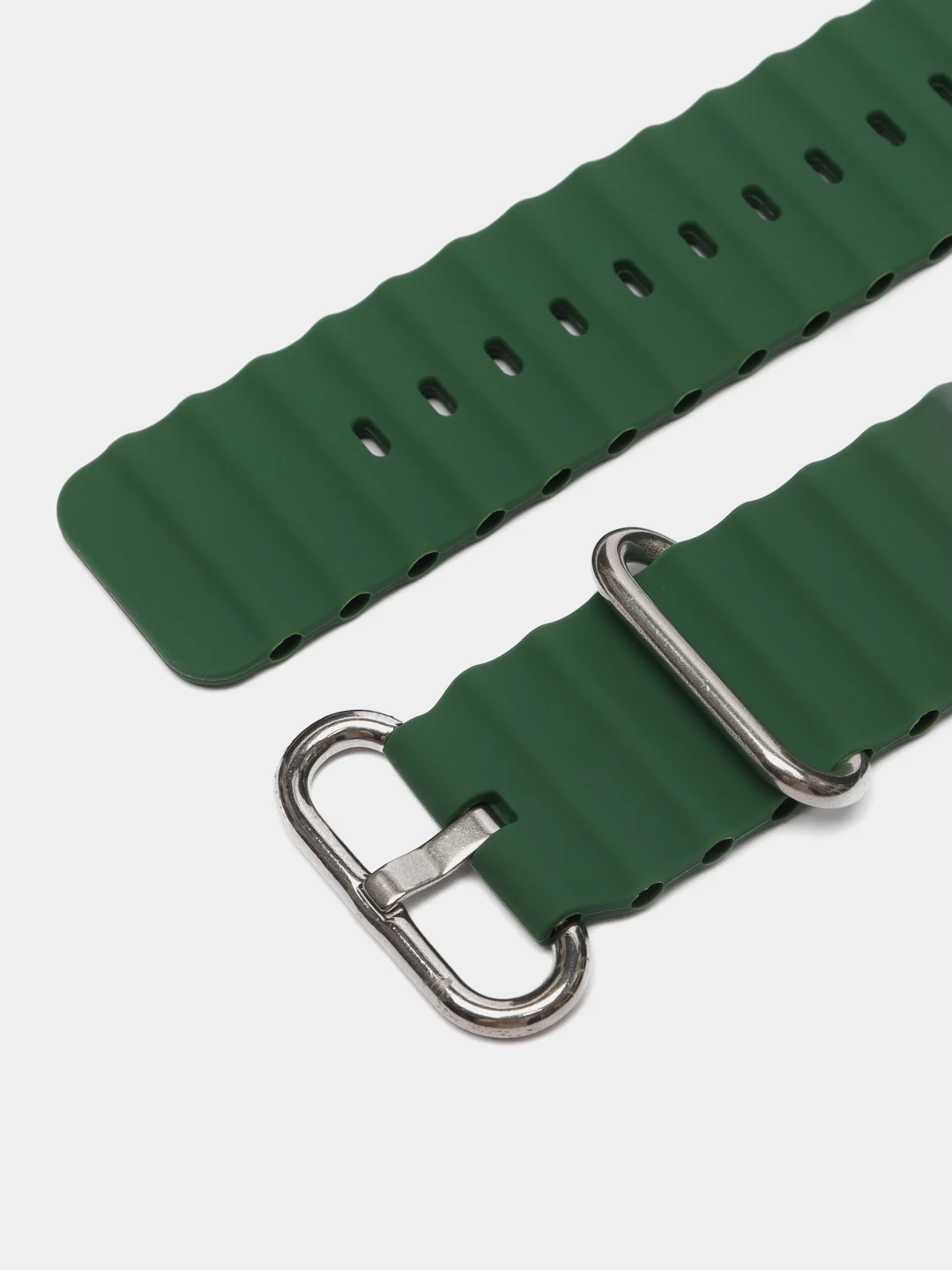 Зелёный хаки силиконовый ремешок Ocean band 8 Ultra для смарт-часов Apple Watch, 44-45 мм