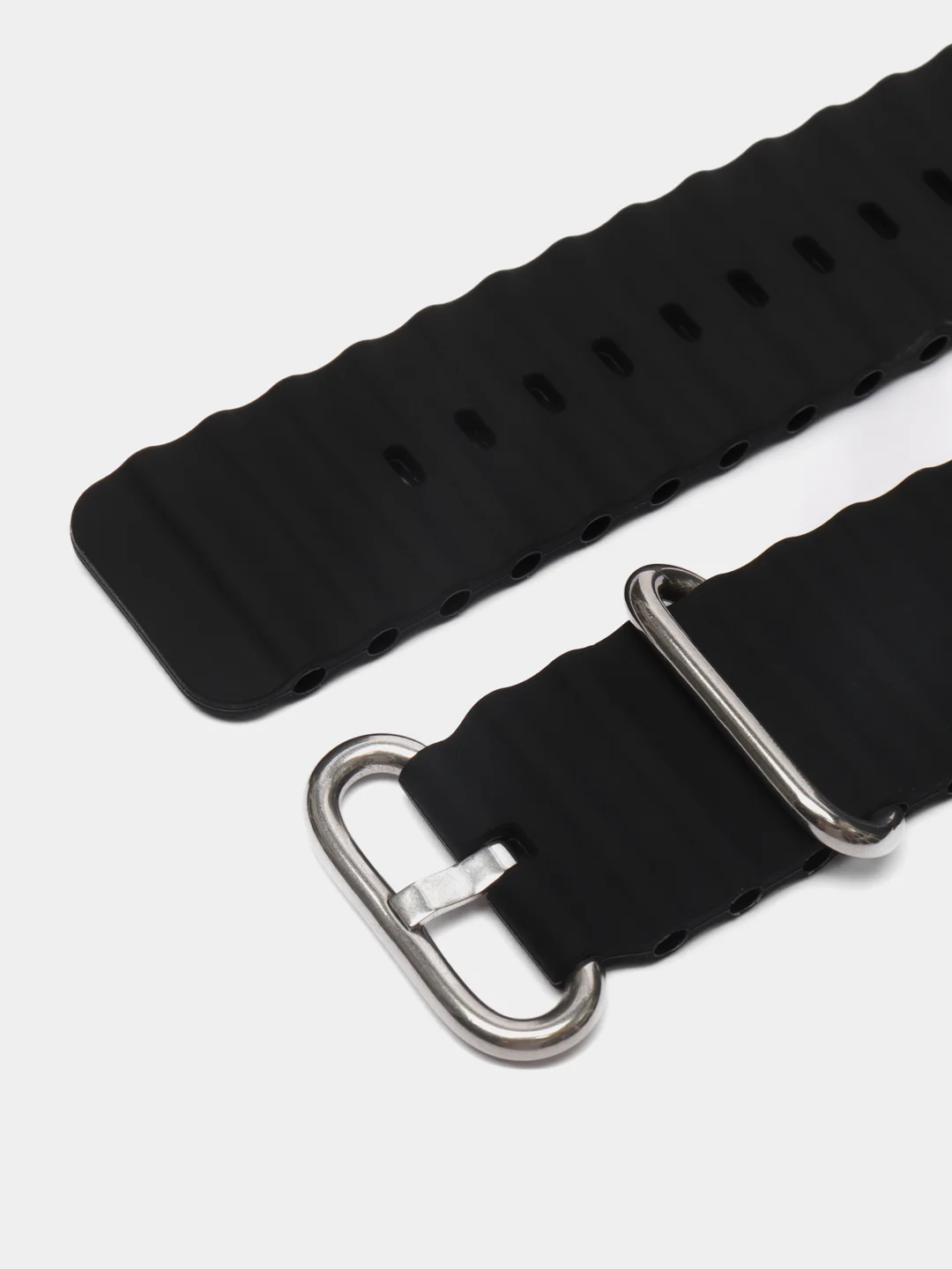 Черный силиконовый ремешок Ocean band 8 Ultra для смарт-часов Apple Watch, 44-45 мм