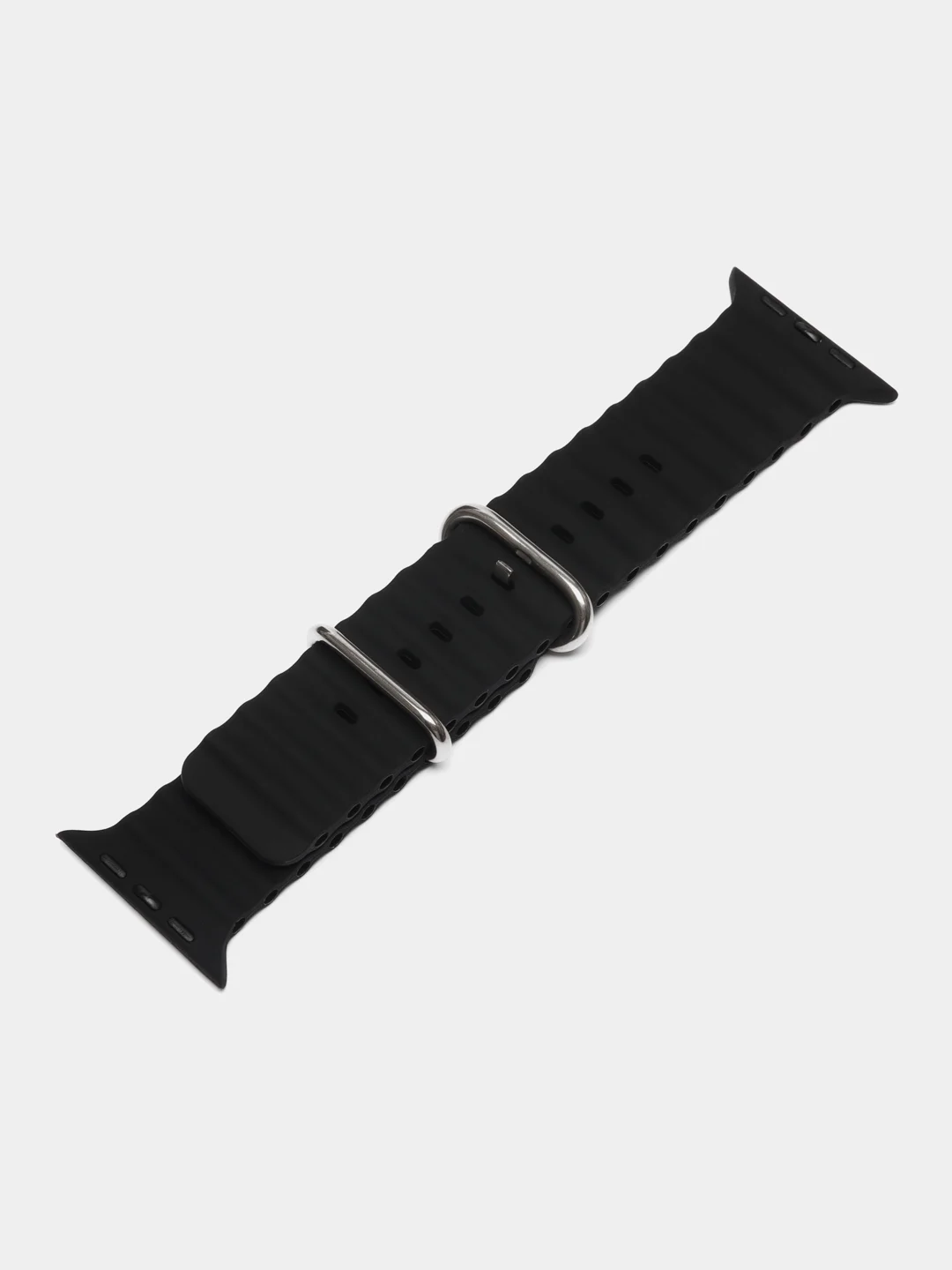 Черный силиконовый ремешок Ocean band 8 Ultra для смарт-часов Apple Watch, 44-45 мм