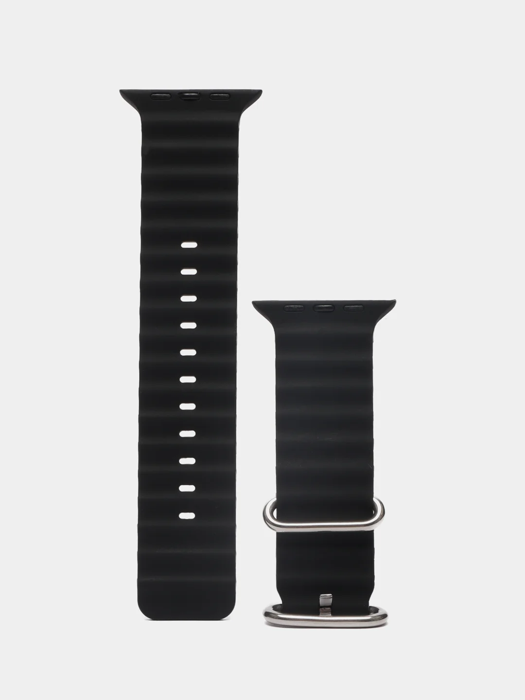 Черный силиконовый ремешок Ocean band 8 Ultra для смарт-часов Apple Watch, 44-45 мм