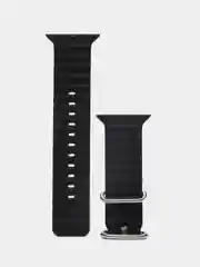 Черный силиконовый ремешок Ocean band 8 Ultra для смарт-часов Apple Watch, 44-45 мм