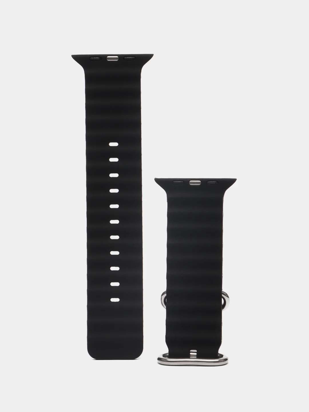 Черный силиконовый ремешок Ocean band 8 Ultra для смарт-часов Apple Watch, 44-45 мм