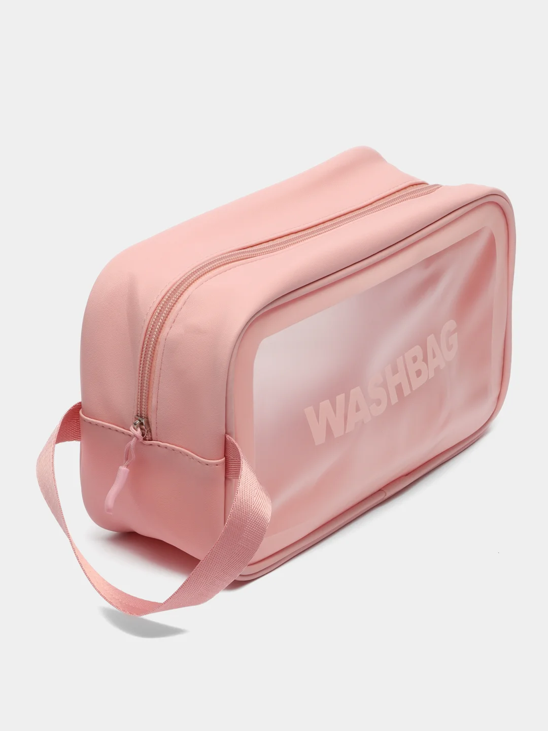 Розовый сумка-косметичка Washbag, водонепроницаемая, с ручкой, размер S, M