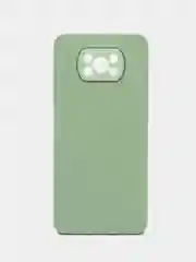 Салатовый чехол для Xiaomi Poco X3 NFC, Poco X3 Pro Поко Х3 НФС Про пластиковый под бархатное стекло