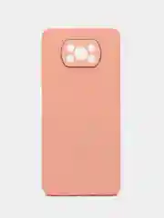 Розовый чехол для Xiaomi Poco X3 NFC, Poco X3 Pro Поко Х3 НФС Про пластиковый под бархатное стекло