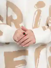 Красный кольцо со стразами, прозрачное