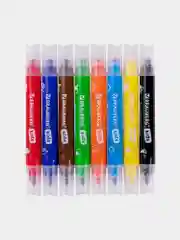 Фломастеры-штампы двусторонние "FUNNY STAMPS", 8 цветов, BRAUBERG KIDS, картонная коробка