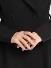 Серебряный кольцо "Сонный котик"
